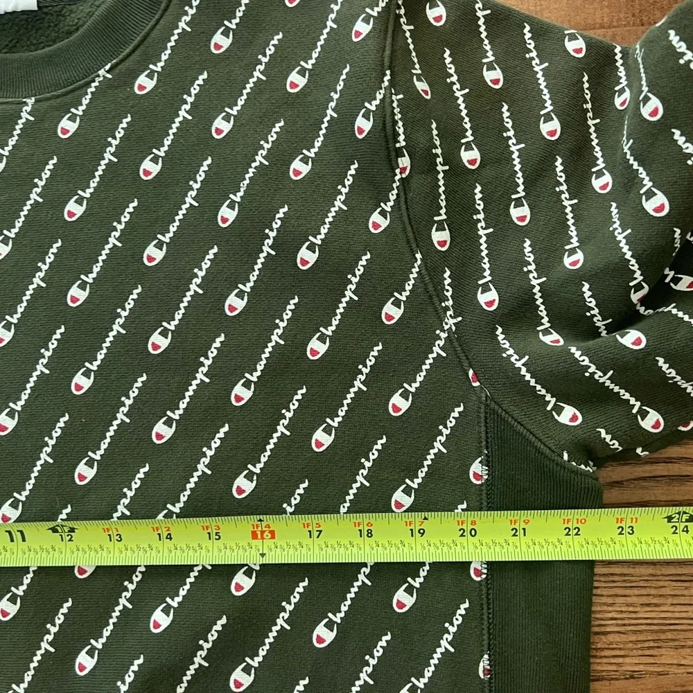 Champion Reverse Weave Script All Over‎ Print Crewneck Sweatshirt
